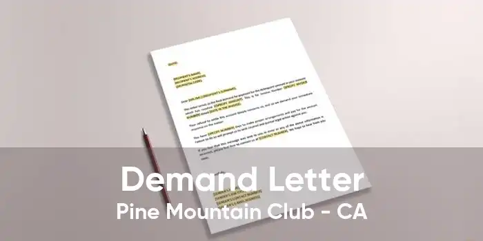 Demand Letter Pine Mountain Club - CA