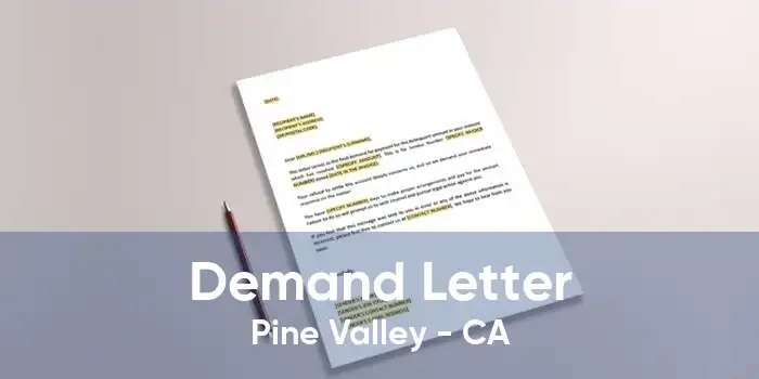 Demand Letter Pine Valley - CA