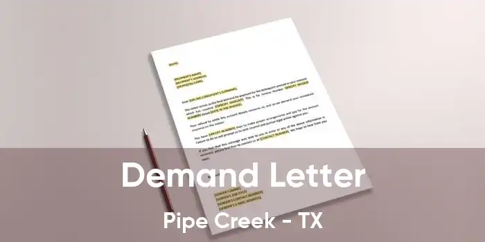 Demand Letter Pipe Creek - TX