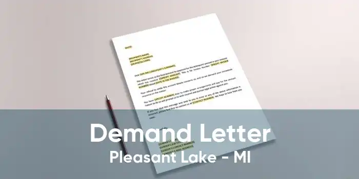 Demand Letter Pleasant Lake - MI