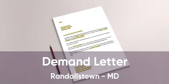 Demand Letter Randallstown - MD