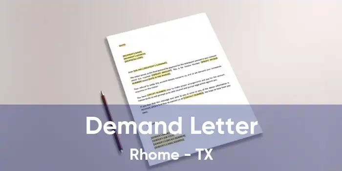  Demand Letter Rhome - TX