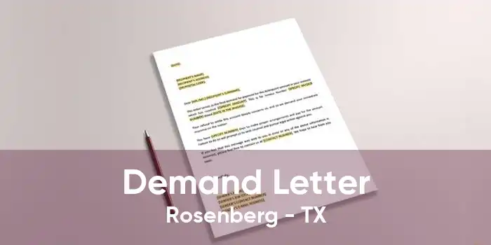Demand Letter Rosenberg - TX