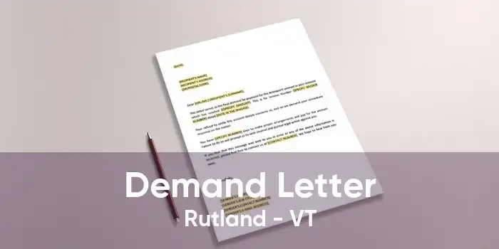 Demand Letter Rutland - VT