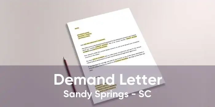 Demand Letter Sandy Springs - SC