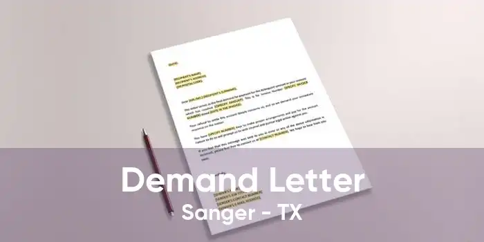 Demand Letter Sanger - TX