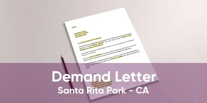 Demand Letter Santa Rita Park - CA