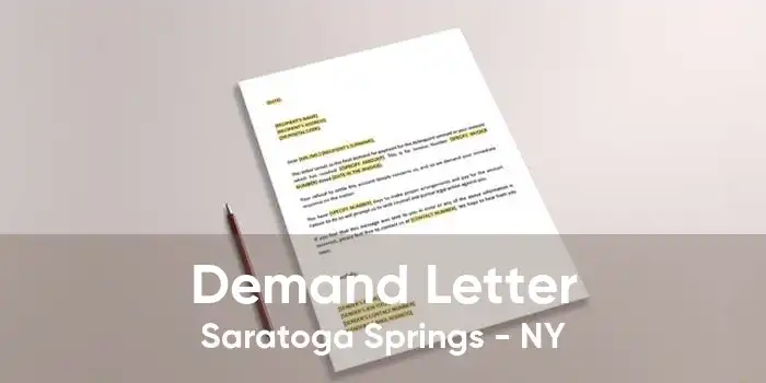 Demand Letter Saratoga Springs - NY
