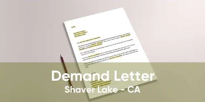 Demand Letter Shaver Lake - CA