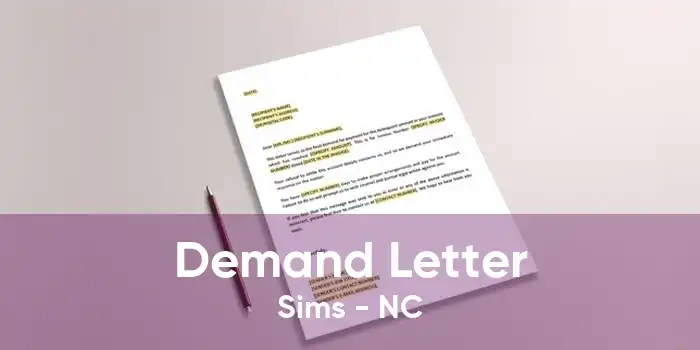 Demand Letter Sims - NC