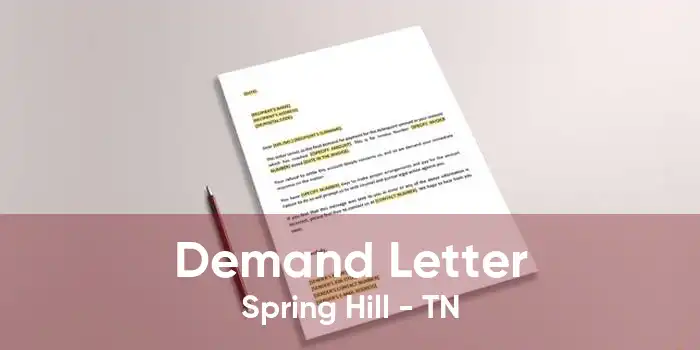 Demand Letter Spring Hill - TN