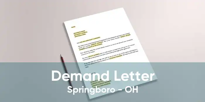 Demand Letter Springboro - OH