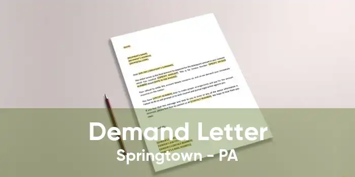 Demand Letter Springtown - PA