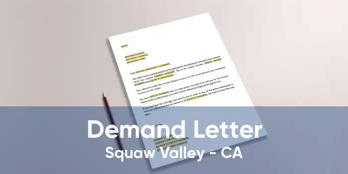 Demand Letter Squaw Valley - CA