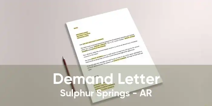 Demand Letter Sulphur Springs - AR