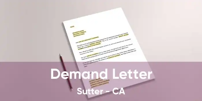 Demand Letter Sutter - CA