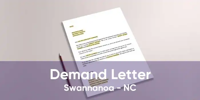 Demand Letter Swannanoa - NC