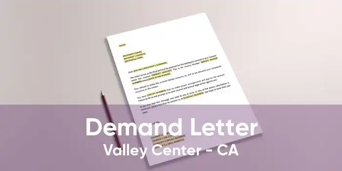 Demand Letter Valley Center - CA
