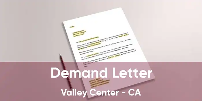 Demand Letter Valley Center - CA