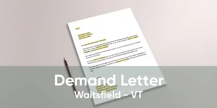 Demand Letter Waitsfield - VT