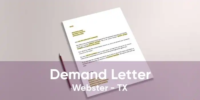 Demand Letter Webster - TX