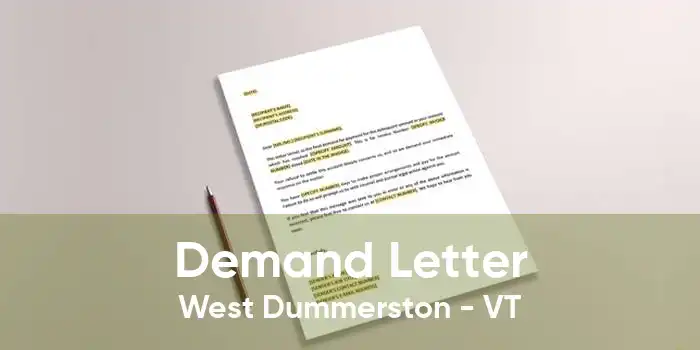 Demand Letter West Dummerston - VT