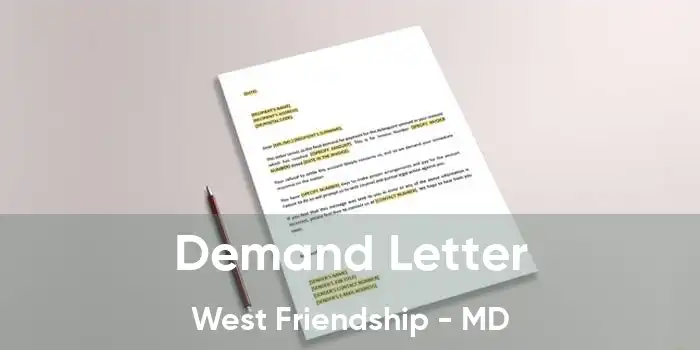 Demand Letter West Friendship - MD