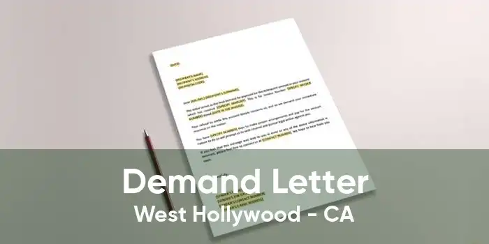 Demand Letter West Hollywood - CA
