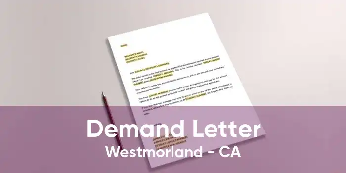 Demand Letter Westmorland - CA