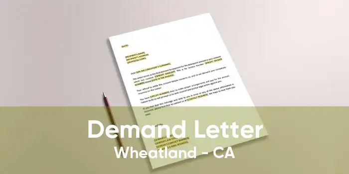 Demand Letter Wheatland - CA