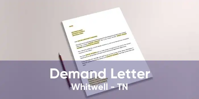 Demand Letter Whitwell - TN