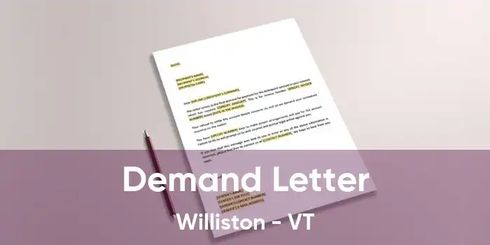 Demand Letter Williston - VT