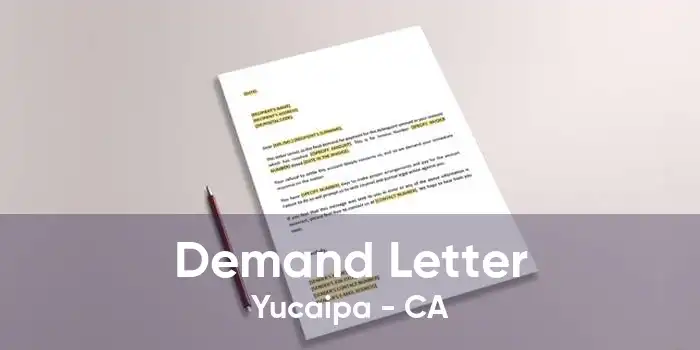 Demand Letter Yucaipa - CA