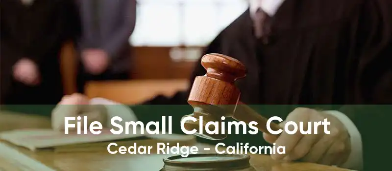 File Small Claims Court Cedar Ridge - California