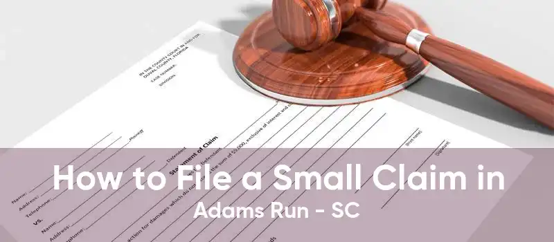How to File a Small Claim in Adams Run - SC