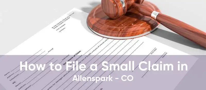 How to File a Small Claim in Allenspark - CO