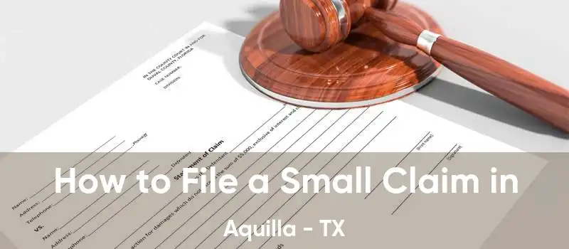 How to File a Small Claim in Aquilla - TX