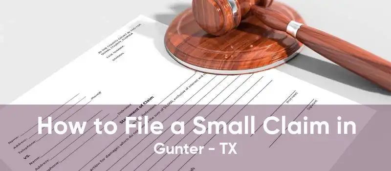 How to File a Small Claim in Gunter - TX