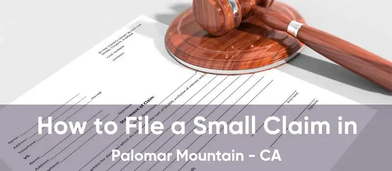 How to File a Small Claim in Palomar Mountain - CA