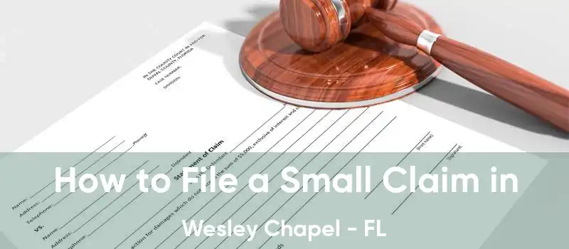  How to File a Small Claim in Wesley Chapel - FL