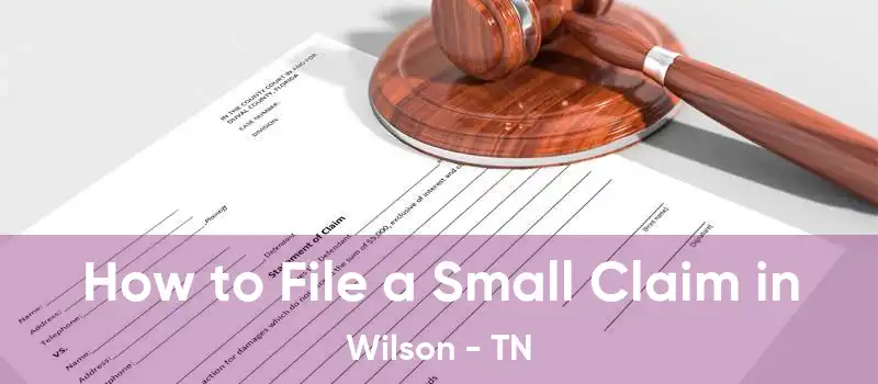  How to File a Small Claim in Wilson - TN