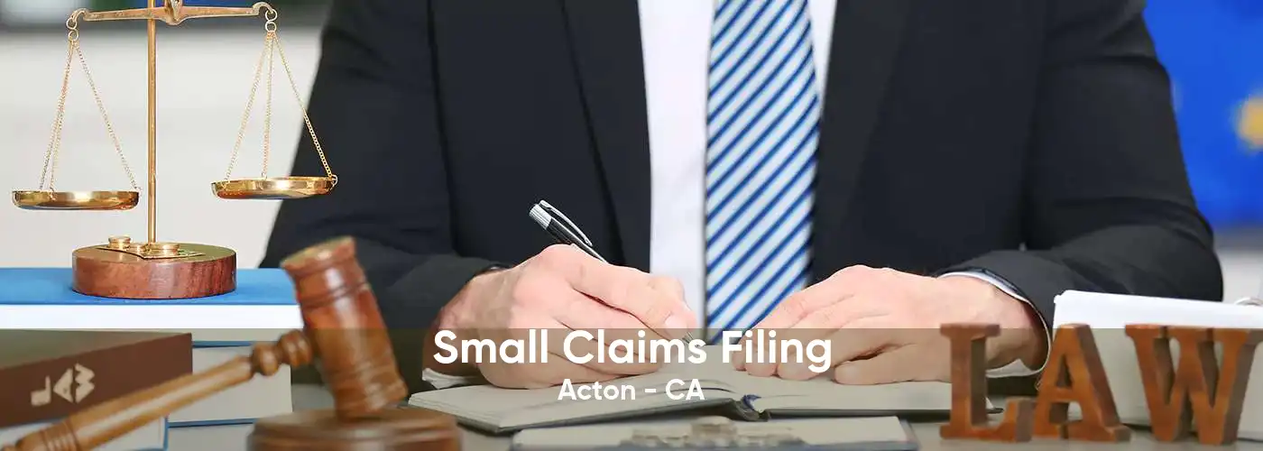 Small Claims Filing Acton - CA