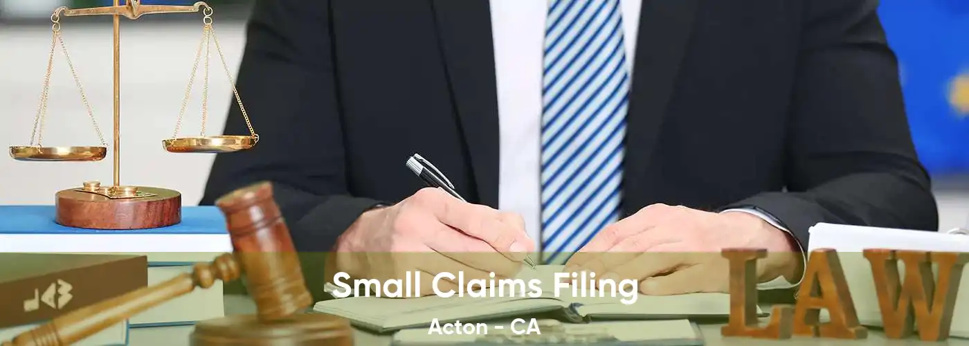 Small Claims Filing Acton - CA