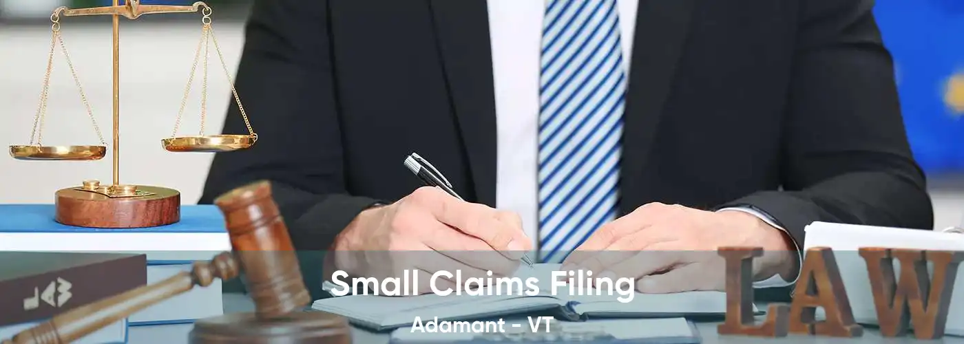 Small Claims Filing Adamant - VT