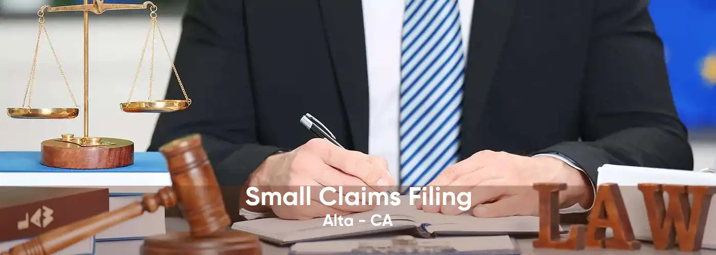 Small Claims Filing Alta - CA