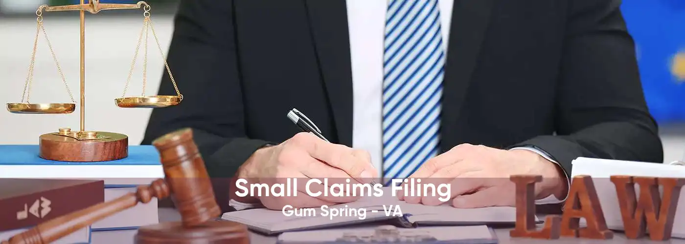 Small Claims Filing Gum Spring - VA